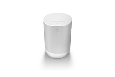 Sonos Move 2 | Wireless Portable Speaker with WiFi, Bluetooth, compatible with Amazon Alexa, 24-Hour Battery Life, Wireless Charging Base - White