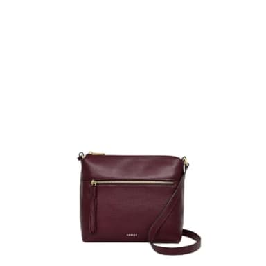 RADLEY London Fountain Mews Small Ziptop Crossbody for Women, in Merlot Grained Leather with an Adjustable Strap