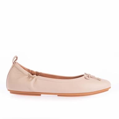 Fitflop Women's Allegro Bow Leather Ballerina Pumps in Cream