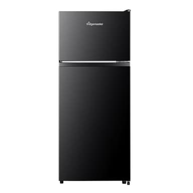 Fridgemaster MTM48120EB 48cm Freestanding Top Mounted Fridge Freezer - 124-litre capacity with Adjustable Thermostat - Reversible Door - LED Lighting- 4 Star Freezer Rating - White - E Rated