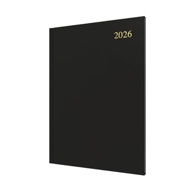 Collins - Essential - 2026 12 Month Calendar Year Planner, Week-To-View Diary, A4 Hard Cover - Black (ESSA43.99-26)