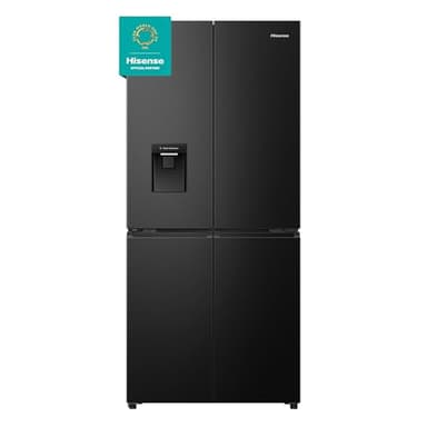 Hisense RQ5P470SMFE Wifi Connected American Fridge Freezer Cross Door with Water Dispenser, No Frost, 482 liters, Black Stainless Steel - E Rated, Noise level: 37 decibels, H178.5 x W79.4 x D69.8 (cm)