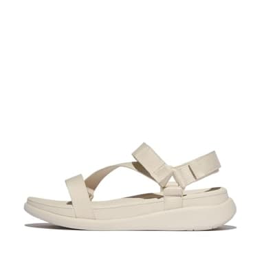 Fitflop Women's F-Mode GO ADJ. Webbing Flatform Z-Strap Sandals, Beige, 5 UK