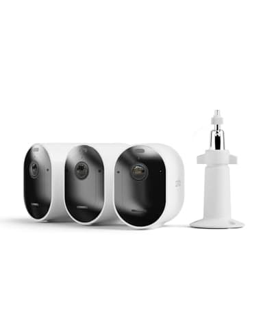 Arlo Pro 5 Security Camera Outdoor Wireless with Pro Wall Mount, 2K Outdoor Camera Kit, Battery Operated, Advanced Colour Night Vision, Dual-Band Wifi & Free Trial of Secure, 3 Cameras, White