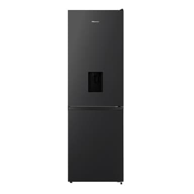 Hisense RB390N4WBE 60cm Freestanding 60/40 Fridge Freezer - 304 litre capacity - Total No Frost - Non-plumbed Water Dispenser - Black - F Rated, H186 x W59.5 x D59.0