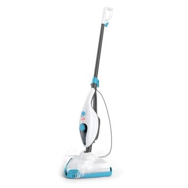 Vax Steam Clean Multi Steam Cleaner, Portable Handheld and Floor Steam Mop, 9 Accessories for the Oven, Bathroom and Home, Easy to Carry, 1300W, 2.1kg, White and Blue, S85-CM