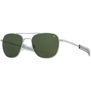 AO Original Pilot Sunglasses - SkyMaster Glass Lenses - Bayonet Temple silver Size: 55-20-140 B46
