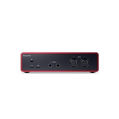 Focusrite Scarlett 2i2 4th Gen USB Audio Interface Bundle with Closed-Back Studio Monitor Headphones and 25-Feet XLR Microphone Cable (2-Pack) (4 Items)