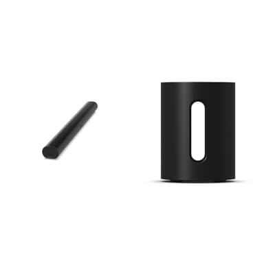 Sonos ARC Black Soundbar & Sub Mini. Deepen your enjoyment of TV, films, and more with bold bass when you pair Sub Mini with Beam, Ray, Era 100, One, or One SL. (Black)