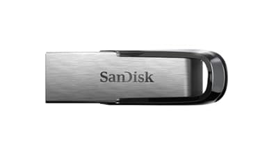 SanDisk 128GB Ultra Flair USB 3.0 Flash Drive USB stick, Memory stick with transfer speeds up to 150 MB/s, Password protection, Durable, Sleek Metal Casing Silver/Black