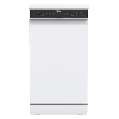 Midea Slimline Dishwasher with 10 Place Settings, Wi-Fi Connected, 45 cm Width, 44dB Silence, Intensive Wash & Adjustable Basket, White-MDWEF1034D(W)