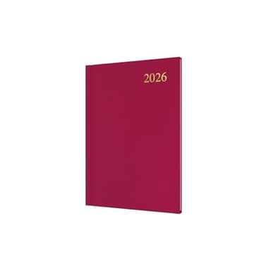 Collins - Essential - 2026 12 Month Calendar Year Planner, Week-To-View Diary, A5 Hard Cover - Maroon (ESSA53.78-26)