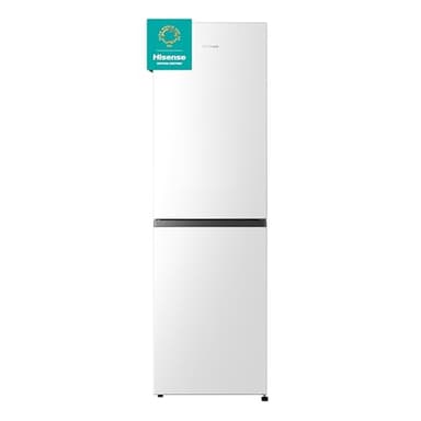 Hisense RB327N4BWE 55cm Freestanding 50/50 Fridge Freezer - 256 litre capacity - Total No Frost -LED Light - Reversible door - Silver - E Rated, H182.4 x W55 x D56.2 (cm)
