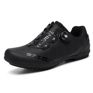 Hixingo Cycling Shoes Mens Womens MTB Bicycle Shoes Flat Sneaker Road Bike Rubber Sole Breathable Mountain Bike Shoes Non-Slip Shoe 9 UK Black