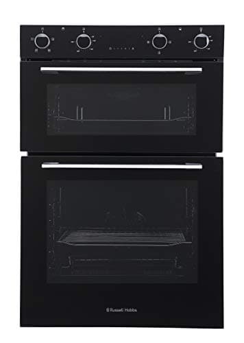 Russell Hobbs 89cm High, 60cm Wide, Black, 110L, Built-In, Electric Fan Double Oven, RH89DEO2001B - Free 2 Year Guarantee