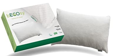 bECOsy® 100% Shredded Natural Latex Height Adjustable Pillow | Orthopaedic | Superior Comfort | Breathable | Removeable Washable Bamboo Pillow Protector | ECO & Vegan Friendly | 50 x 75cm