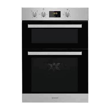 Indesit Electric Double Fan Oven - Stainless Steel - B|A Rated - IDU 6340 IX
