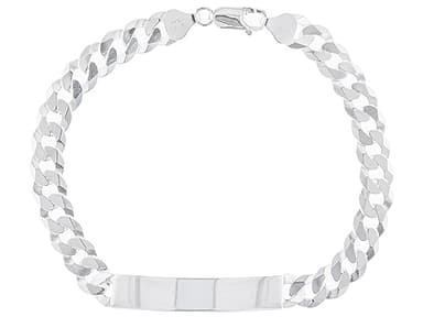 Treasure Bay Mens Solid 925 Sterling Silver Chain ID Bracelet | Sterling Silver 8mm Curb ID Bracelet For Men (23)