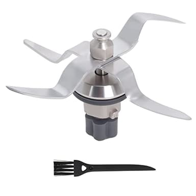 Poweka Replacement Blade Compatible with Silvercrest Monsieur Cuisine Connect and Monsieur Cuisine Smart Kitchen Robot in Stainless Steel with Gasket and Cleaning Brush