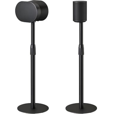 PEGZONE Height-adjustable Speaker Stands Compatible with SONOS Era 300 and Era 100, Speaker Stand up to 108 cm, speaker stands floor pair with cable management, 5 kg load capacity, black, pack of 2
