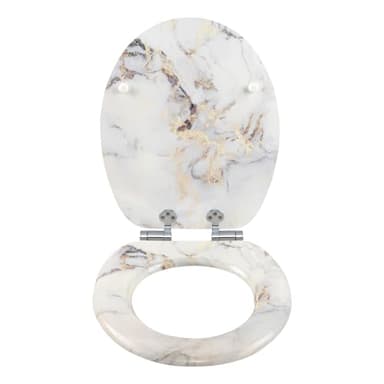 eSituro Toilet Seat, Soft-Close Toilet Lid, with Quick Release Function for Easy Cleaning, Easy Assembly, MDF, Dolphin