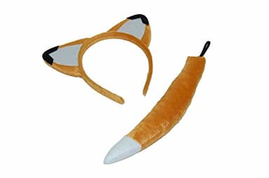 GIZZY® Fox Ears on Headband and Tail Set. Fancy Dress, Book day.