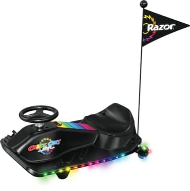 Razor Crazy Cart Shift Lightshow Kids Drift Kart with LED Lights & Speed Control
