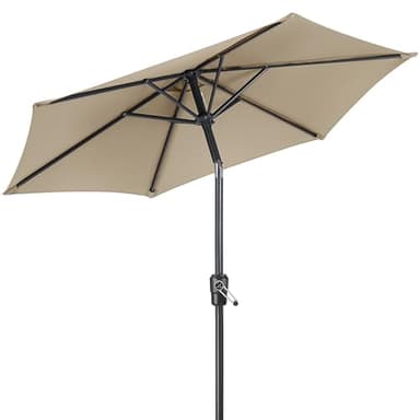 CHRISTOW Tilting Garden Parasol Umbrella UV Protective Polyester Canopy With Crank Handle