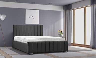 OPULENCE DREAM HOME LUXURY LIVING panel Bed Frame With Or Without Spring Memory Mattress Available in King Size Super King Double Size Bed (King 5FT)