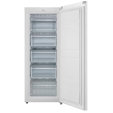 COMFEE' RCU160WH2UK(E) 160 Litre Freestanding Tall Upright Freezer, 142 cm High, 5 Large Compartments, Adjustable Thermostat, Reversible Door, 4 Star Freezer Rating, White [Energy Class E]
