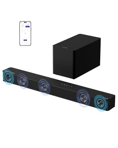 ULTIMEA 5.1CH Soundbar, Dolby Atmos, VoiceMX, BassMX, APP, 340W Sound bar for TV, Home Theater Surround Sound System, BT 5.4, Poseidon M60 Boom(2025 Model)