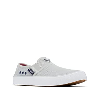 Columbia Mens Slackwater Breeze Slip PFG Boat Shoe, Cool Grey/White, 12