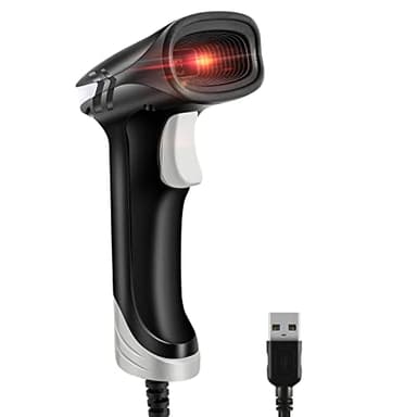 JRHC Barcode Scanner,USB Wired QR Bar Code Scanner 2D Handheld Inventory Scanner Automatic UPC EAN Reader Library Book Scanner for Mobile Payment Store Supermarket Warehouse