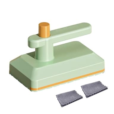 Handheld Mop, Steam Mop Cleaner, Shark Handheld Cleaners, Wet and Dry Use, Washable Mop 15x9x9 Cm/5.91x3.54x3.54 Inches 250g for Washroom Kitchens Car Tableware Desktop Glass, Green