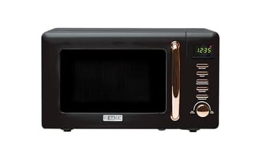 Haden Salcombe 800W Microwave Oven - Versatile with Defrost, Reheat & Cooking Functions - Spacious 20L Capacity - Convenient Digital Timer - 5 Power Levels - Sleek Black & Copper Design