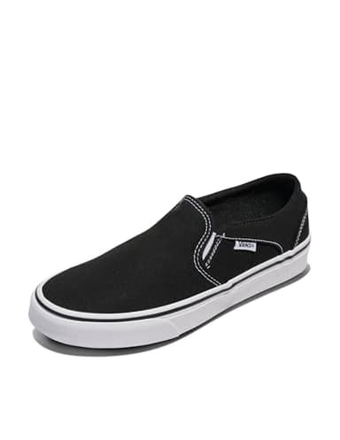 Vans Women's Asher Trainers, Canvas Black White, 7 UK