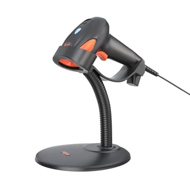 Tera Pro Barcode Scanner with Stand USB Wired 1D Handheld Bar Code Scanner Super Fast Precise Intelligent Scanning Laser Bar Code Reader for Ultra Long Barcode