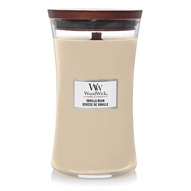WoodWick Large Hourglass Scented Candle | Vanilla Bean | with Crackling Wick | Long Burning Candles: up to 130 Hours | Gifts for Women