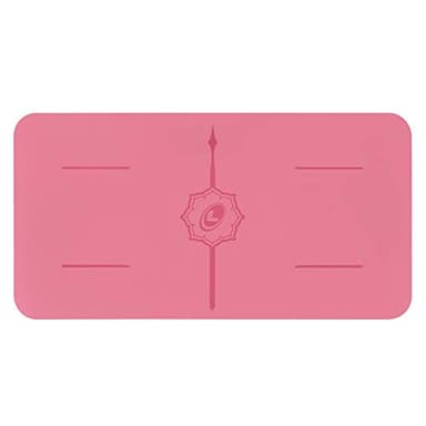 LIFORME Yoga Pad - Free Yoga Bag, Patented Alignment System, Warrior-Like Grip, Non-Slip, Eco-Friendly and Biodegradable, 4.2mm Thick pad for Knee, Elbow and Hand Support During Yoga - Pink
