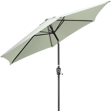CHRISTOW Garden Parasol Umbrella Aluminium Patio Sun Shade UV With Crank 2.4m