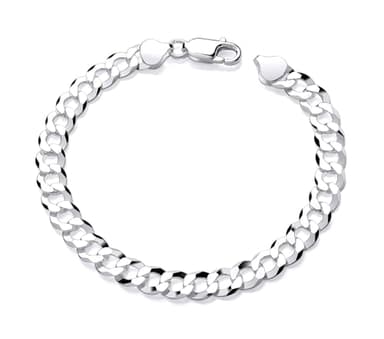 Old English Jewellers 925 Sterling Silver MEN'S Solid Curb Bracelet 8mm Width - GENTS