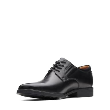 Clarks Men's Tilden Plain Derbys, Black Black Leather, 9 UK
