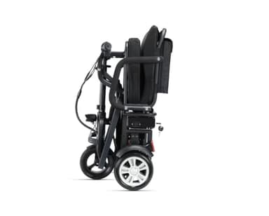 Foldable Electric Mobility Scooter, Folding 3 Wheel Travel Scooter, 24V 250W Motor, 24V 12AH Removable Battery, Suspension, Powerful Motor to Climb Hills, Electromagnetic Break, Upgraded Model.