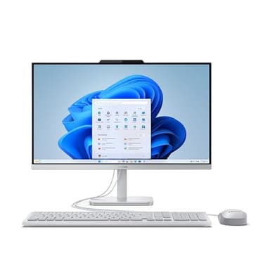 Lenovo IdeaCentre A100 All-in-One Desktop PC | 24 inch Full HD | Intel N100 | 16GB RAM | 512GB SSD | Windows 11 Home | Gloud Grey | Wireless EOS Keyboard and Mouse