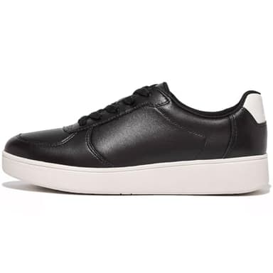 Fitflop Women's Rally Leather Panel Sneakers, Black, 6 UK