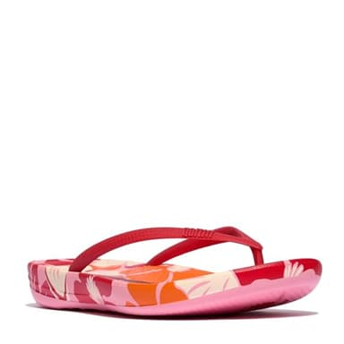 Fitflop Women's iQUSHION FLOWERZ Ergonomic FLIP-Flops, Redberry, 8 UK