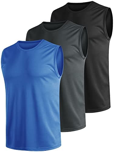 Teesmen 3pcs Tank Top for Men Gym Sleeveless Running Quick Dry Breathable Men Vests Multipack (Multicolor set1-3XL)