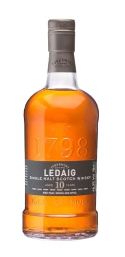 Ledaig 10 Year Old Single Malt Scotch Whisky, 70cl​ | 46.3% vol | Peppery, Smoky and Malty Artisanal Whisky | Hebridean peated Single Malt Whisky​