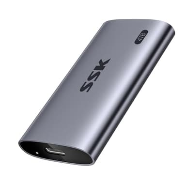 SSK Portable SSD 4TB, up to 2000MB/s External Solid State Drives, USB 3.2 Gen2X2 NVMe SSD External Hard Drive, Ultra Low Power Consumption for iPhone 15/ MacBook/Pro/OTG Phone/Laptops