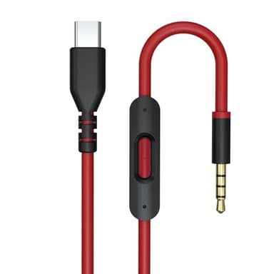 Zosvoses USB C Solo 4 Audio Cable, Solo 3 Replacement 3.5mm Aux Cord with Inline Mic Control Compatible with Beats Studio Solo Pro Detox Mixr Executive Pill Headphones to iPhone 17/16 (Black & Red)
